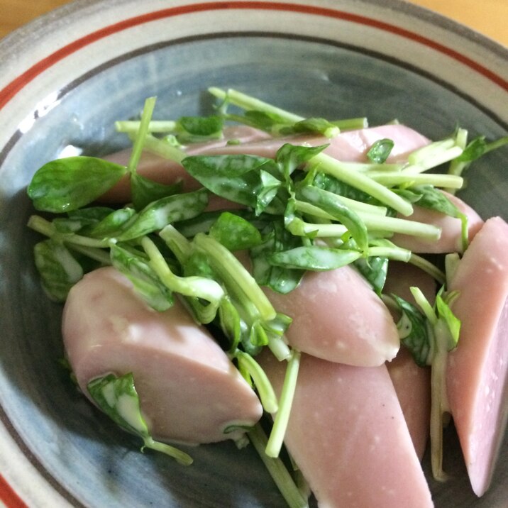 魚肉ソーセージと豆苗の簡単サラダ